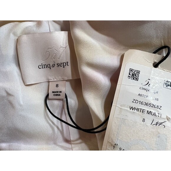 Cinq A Sept Astor Dress Pink Cream Yellow Plaid Ruffle Tiered NWT Sz 8 New - Picture 12 of 15